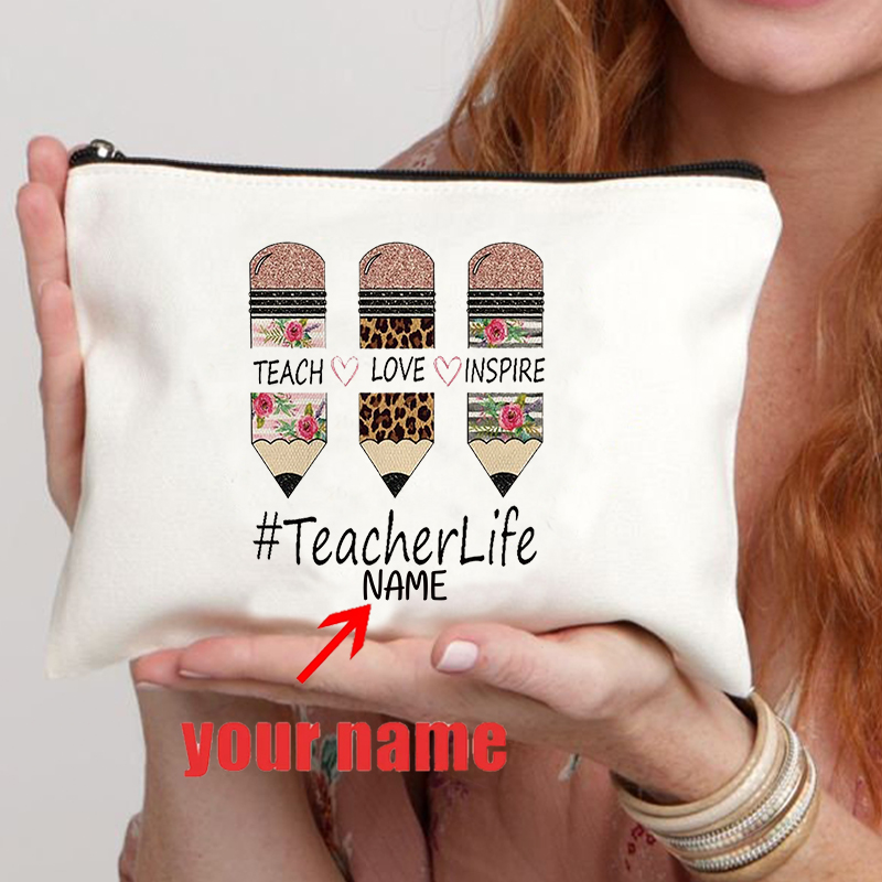 Personalized Name Box - Personalized Teach Peace Love Inspire Teacher