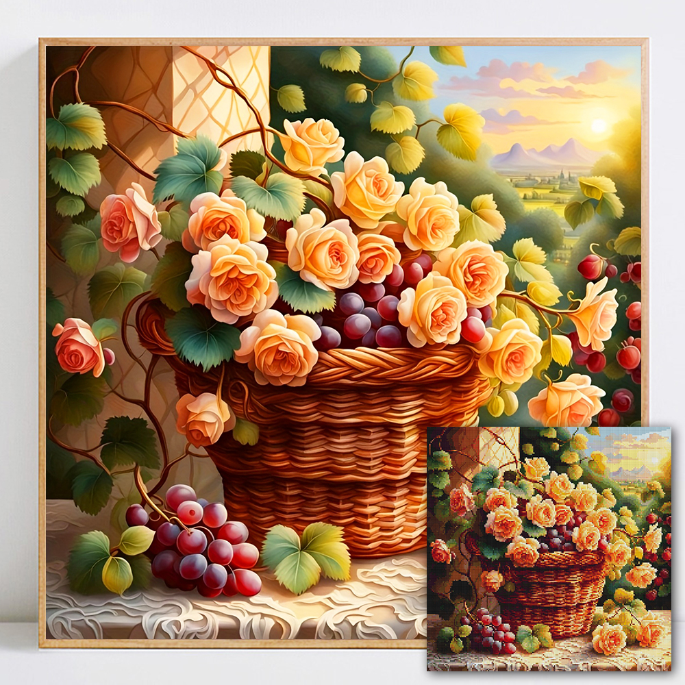 Flower Diamond Painting Kit Fu - Photo Mosaic Print avaliação e preço