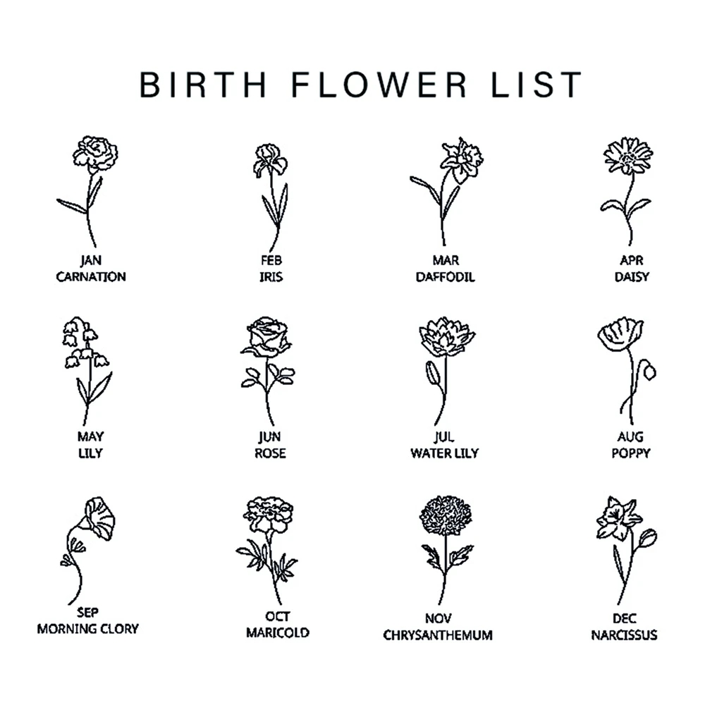Custom Birth Month Flower Neck - Birth Flower Necklace avaliação e preço