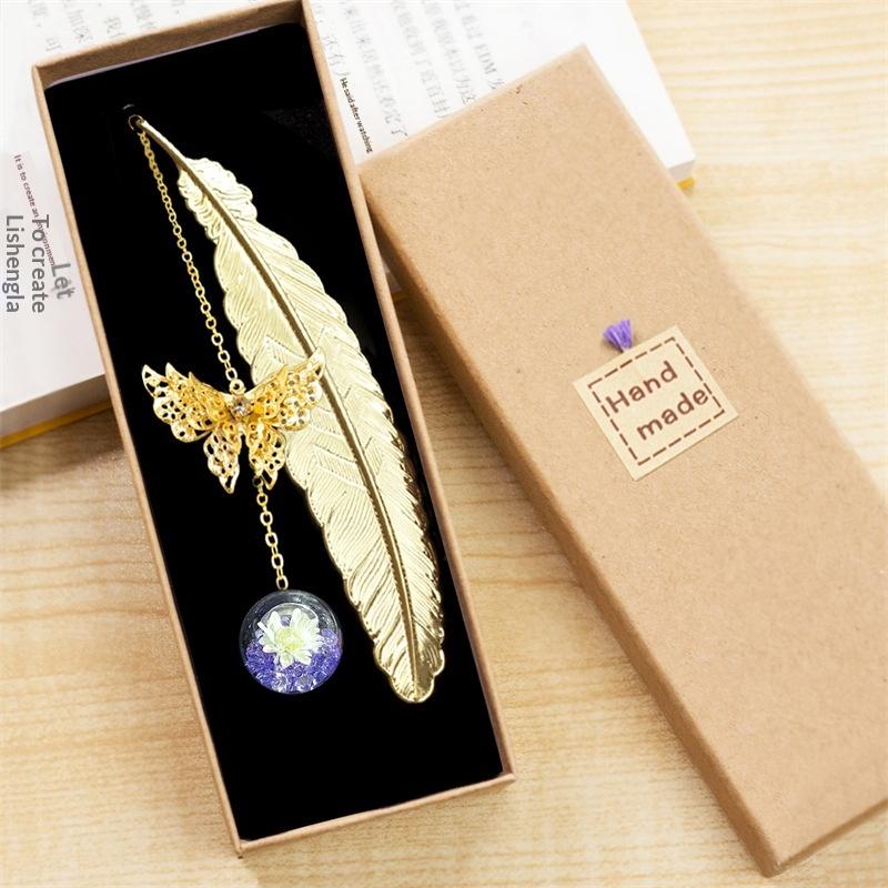 1PC Metal Bookmark Creative Im - Dried Flower Bookmark avaliação e preço