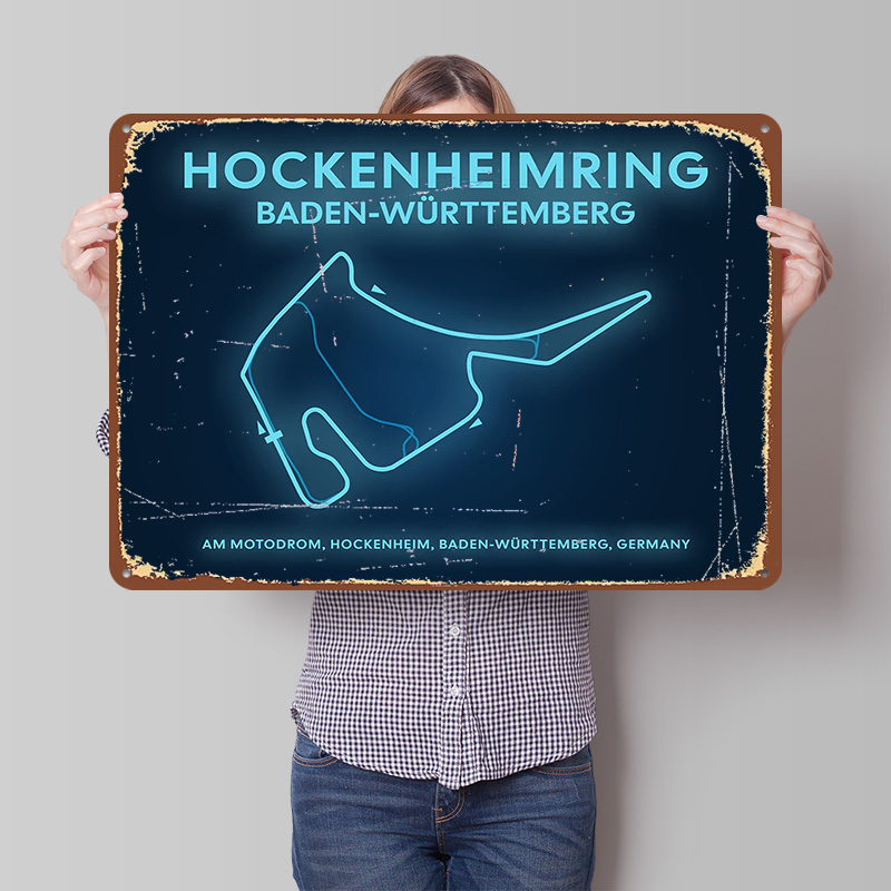 Hockenheimring Circuit Neon Ma - Custom Map Poster avaliação e preço