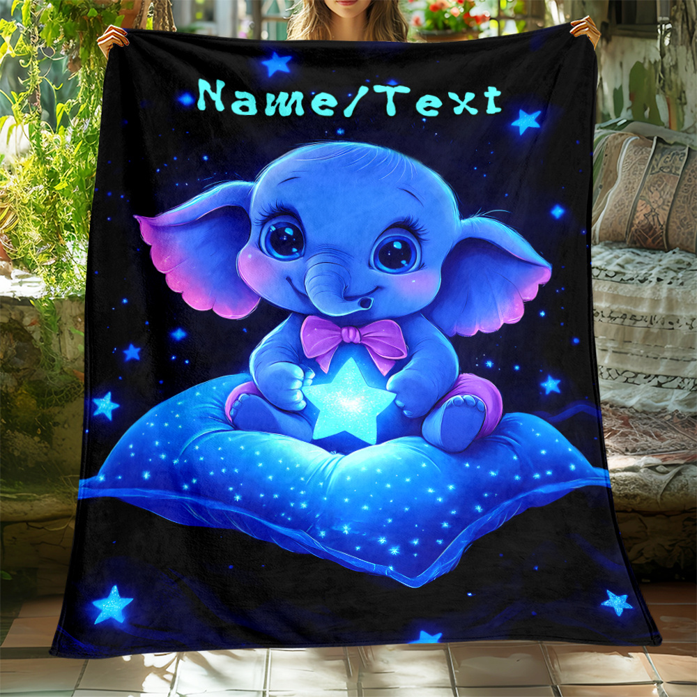 Personalized Cute Blue Elephan - Custom Night Sky avaliação e preço