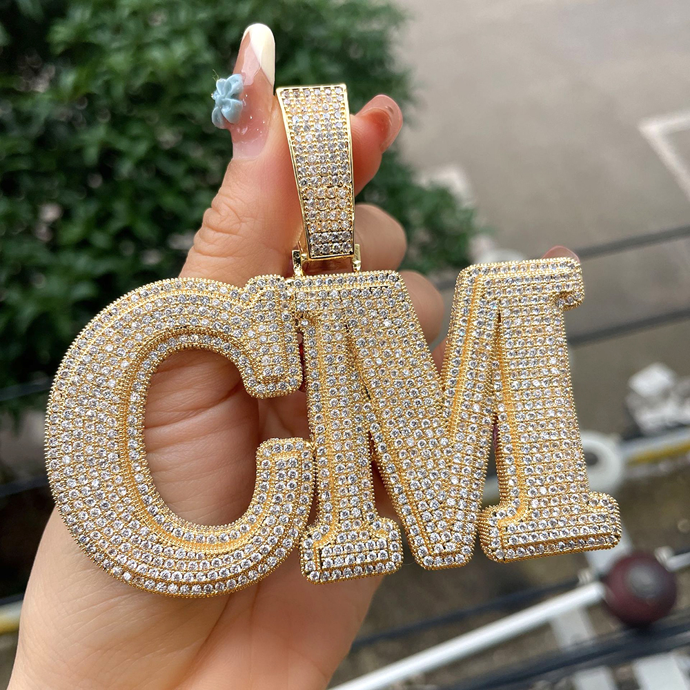 BIG Customized Name Letters Ic - Name Necklace Custom avaliação e preço