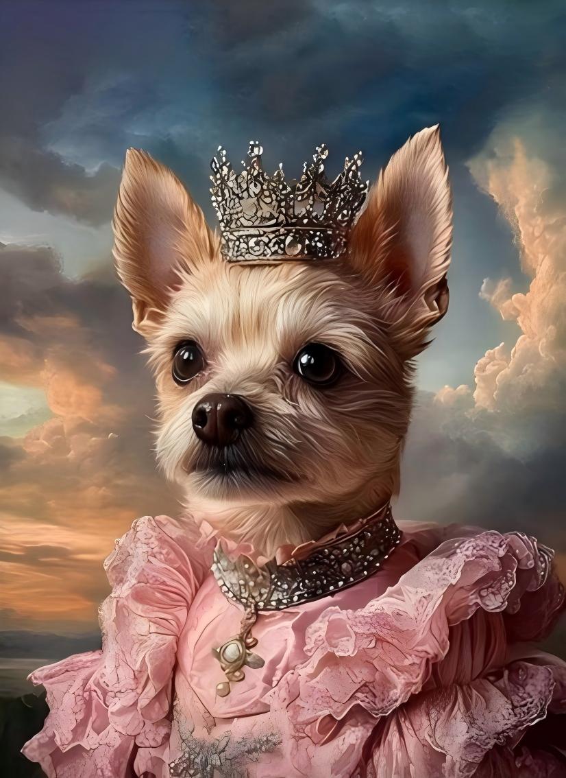 1PC Custom King Queen Dog Cat  - Pet Portrait Custom avaliação e preço