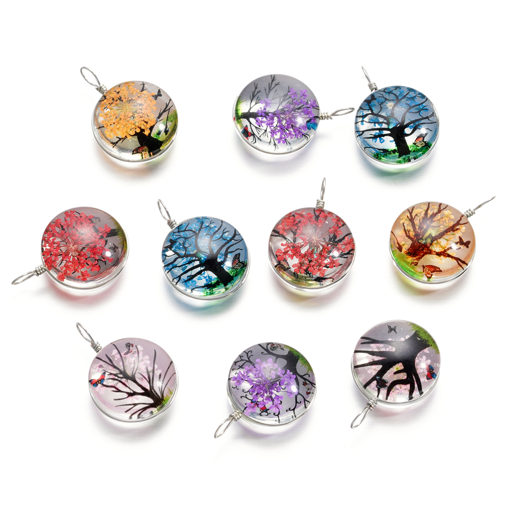5pcs/lot 20x29mm Jewelry Cryst - Birth Flower Necklace avaliação e preço