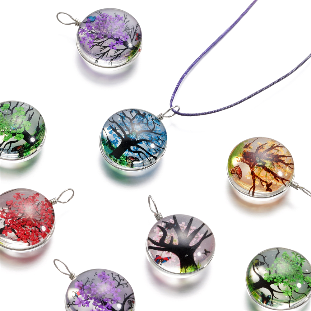 5pcs/lot 20x29mm Jewelry Cryst - Birth Flower Necklace avaliação e preço