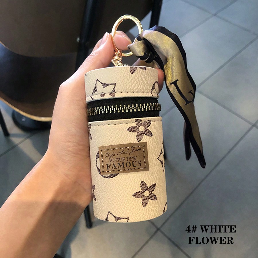 1pc Set Lipstick Bag Keychain  - Monogram Keychain Leather avaliação e preço