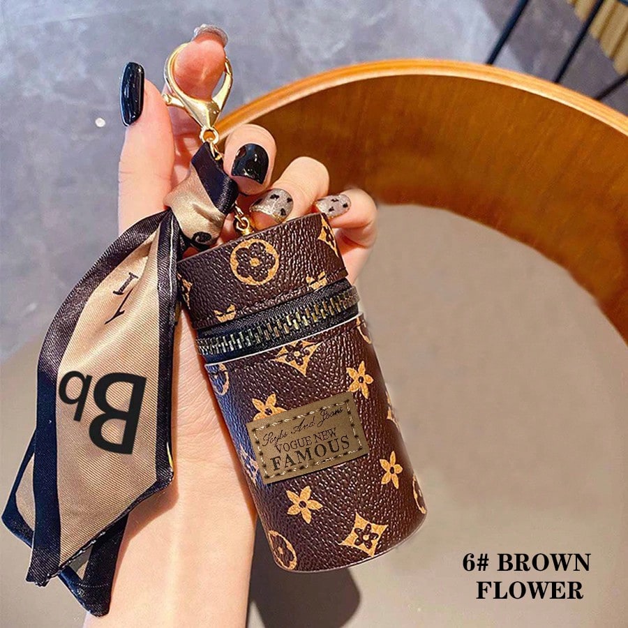 1pc Set Lipstick Bag Keychain  - Monogram Keychain Leather avaliação e preço