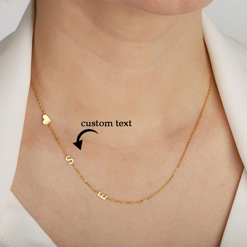Custom Heart Sideways Letter I - Name Necklace Custom avaliação e preço