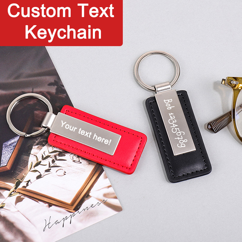 PU Leather Custom Name Keychai - Initial Ring Custom avaliação e preço