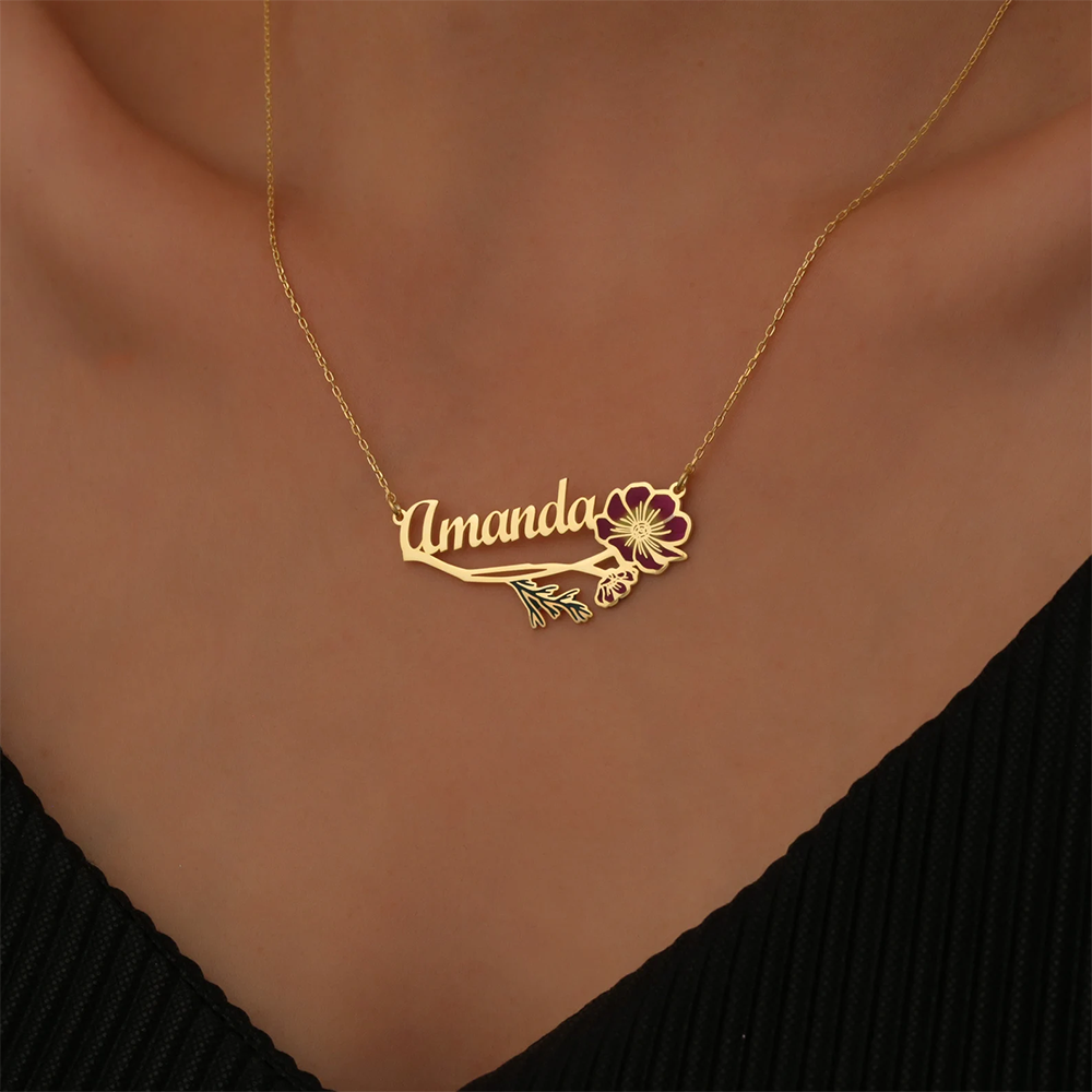 Personalized Colorfuls Birth F - Birth Flower Necklace avaliação e preço