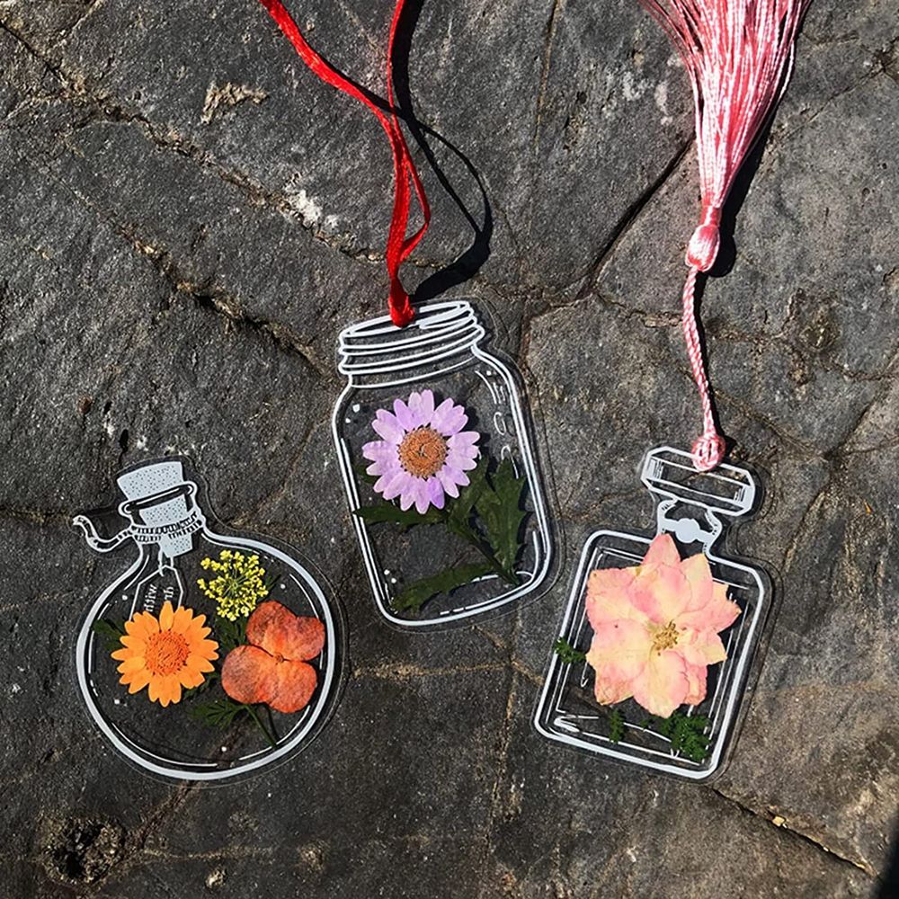 30Pcs Handmade DIY Transparent - Dried Flower Bookmark avaliação e preço