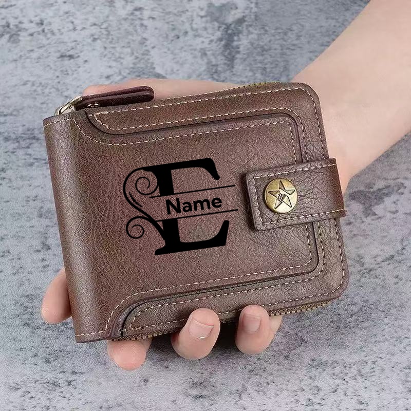Men's Custom Wallet - Personal - Personalized Name Box avaliação e preço