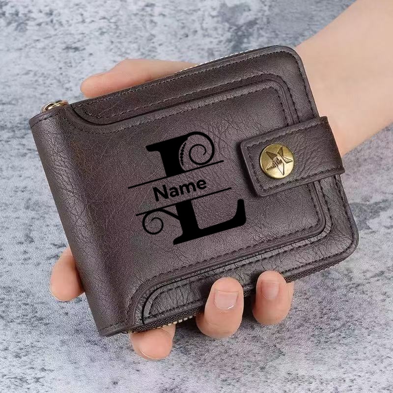 Men's Custom Wallet - Personal - Personalized Name Box avaliação e preço