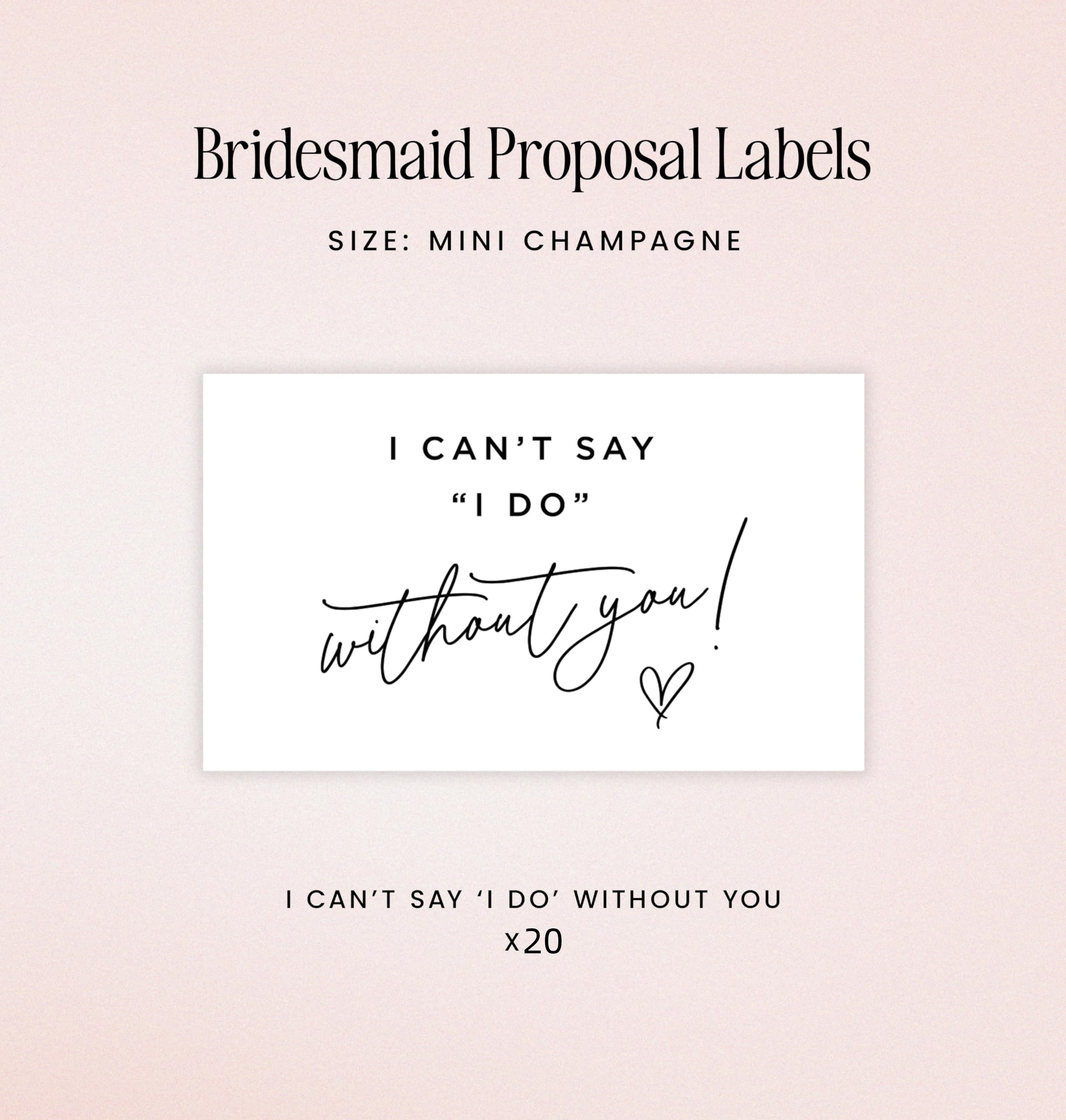 Bridesmaid Proposal Mini Champ - Personalised Candle Label avaliação e preço