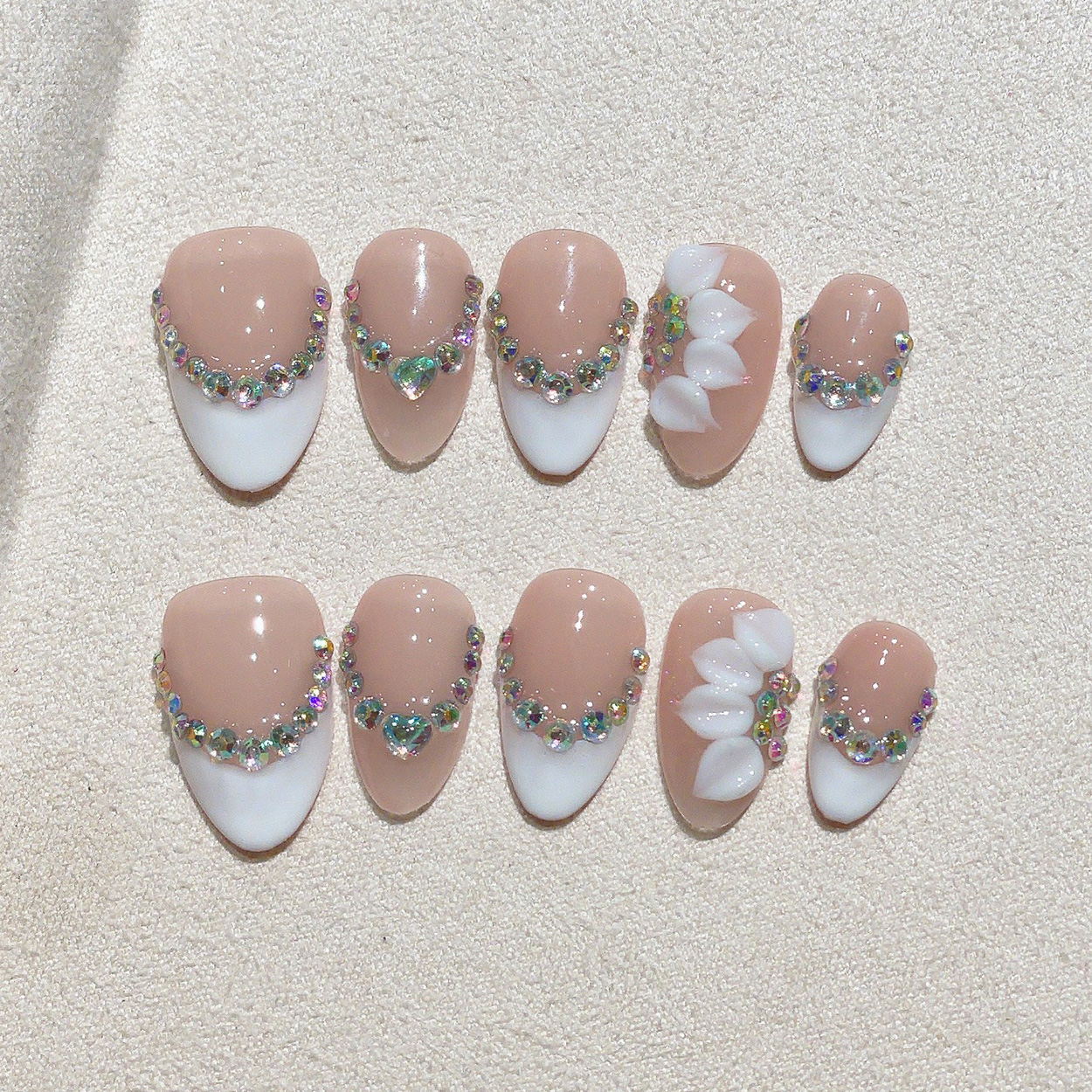 10pcs Short Almond Handmade Pr - Pressed Flower Art avaliação e preço