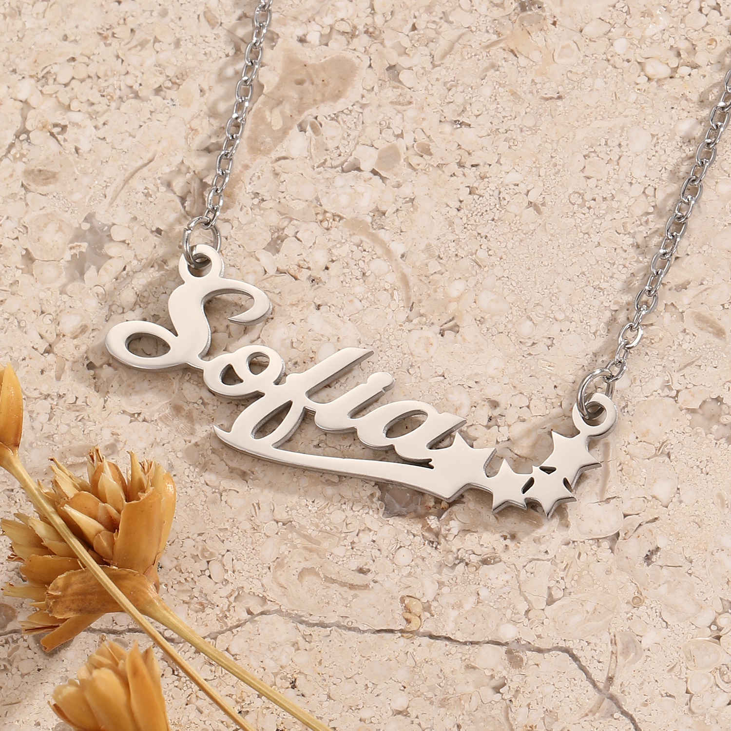 Stainless Steel Star Letter Pe - Name Necklace Custom avaliação e preço