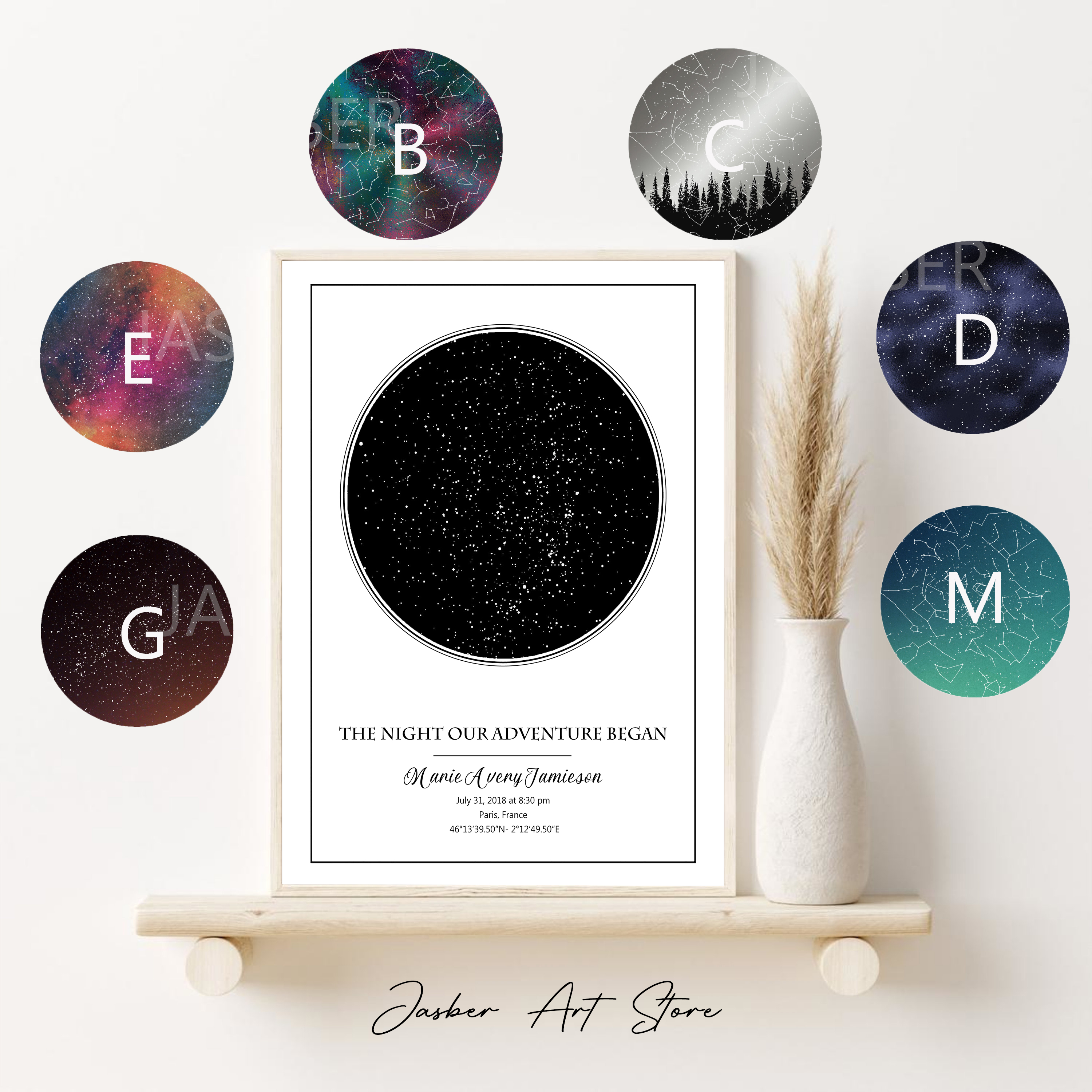 Personalized Star Map Poster B - Custom Star Map avaliação e preço