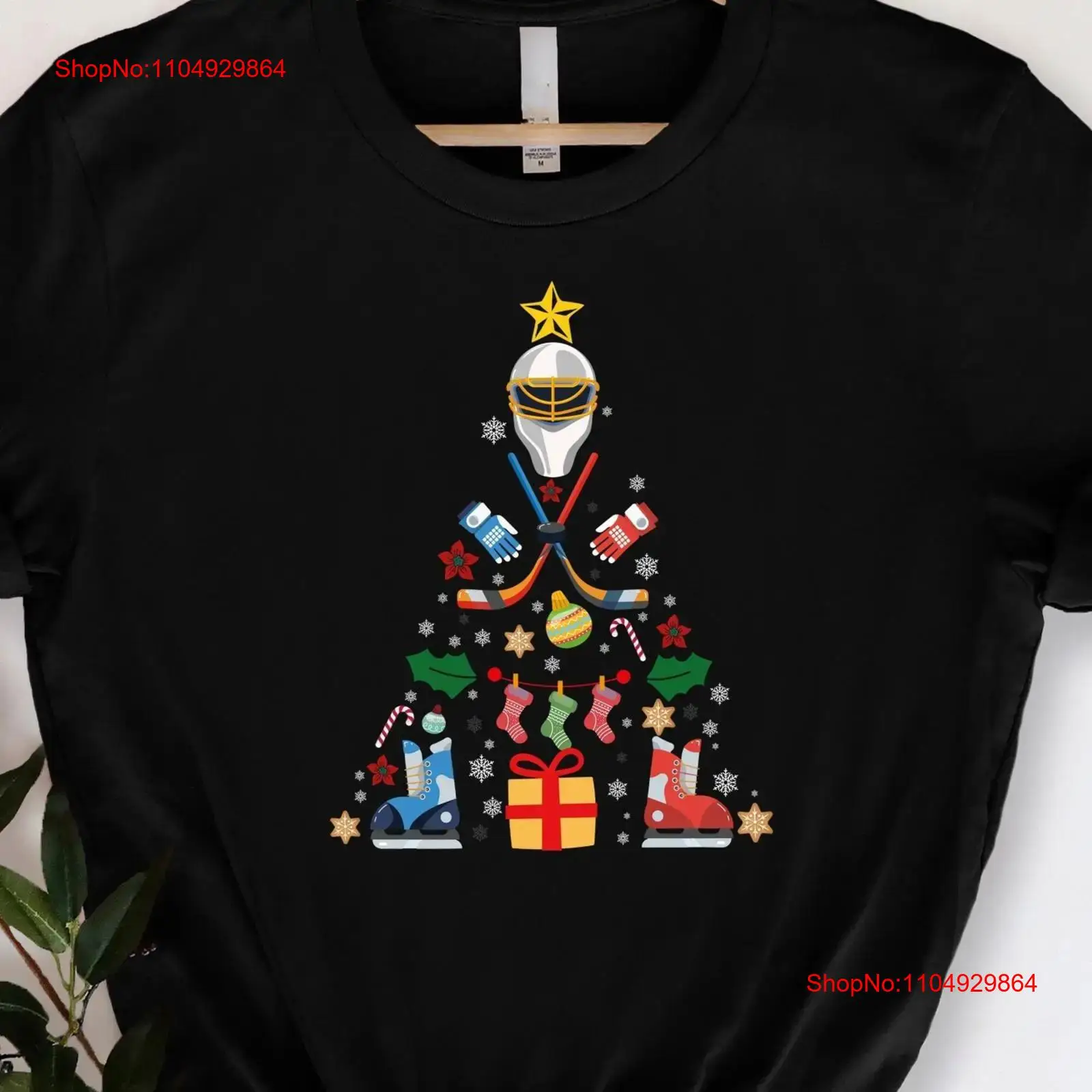 Hockey Christmas Tree T Shirt  - Family Tree Print avaliação e preço