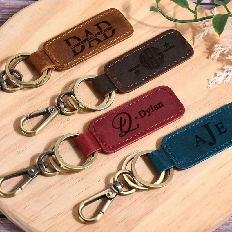 Laser Custom Logo Leather Keyc - Initial Ring Custom avaliação e preço