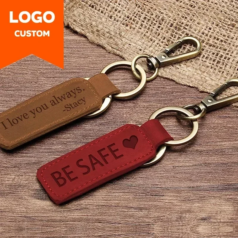 Laser Custom Logo Leather Keyc - Initial Ring Custom avaliação e preço