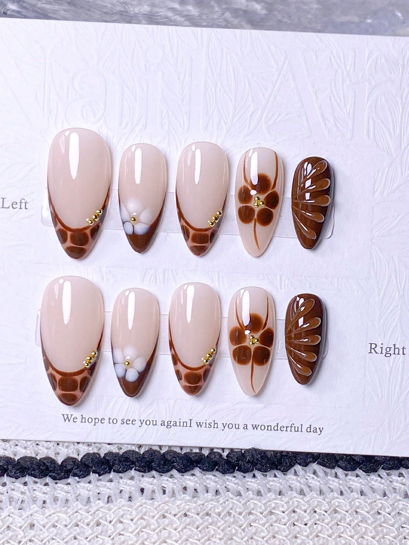 10 pieces of handcrafted brown - Pressed Flower Art avaliação e preço