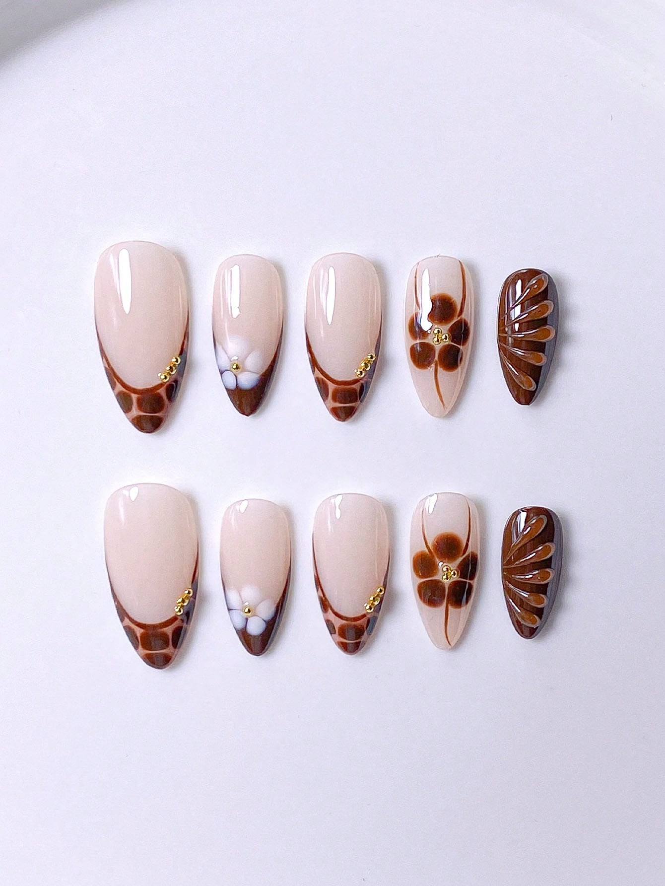 10 pieces of handcrafted brown - Pressed Flower Art avaliação e preço