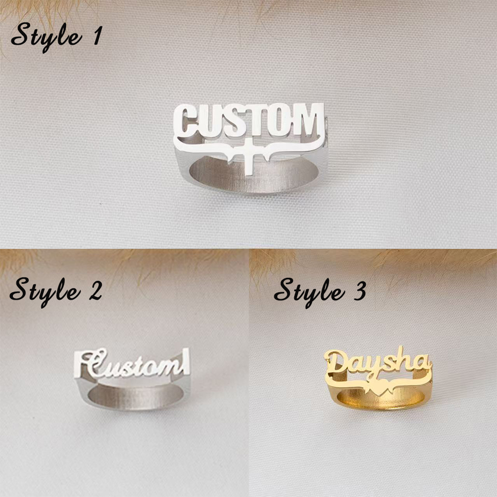 Customized Name Rings, Persona - Initial Ring Custom avaliação e preço