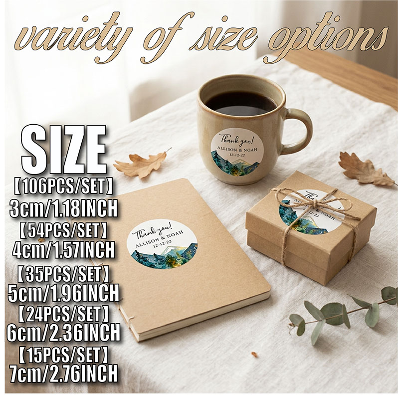 Custom Mountain Logo Round Sti - Personalized Name Box avaliação e preço