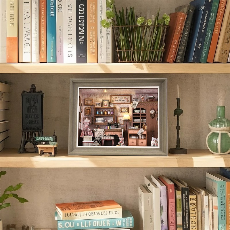 DIY Book Nook Kit 3D Miniature - Engraved Wood Frame avaliação e preço