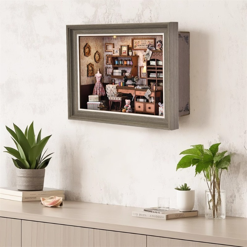 DIY Book Nook Kit 3D Miniature - Engraved Wood Frame avaliação e preço