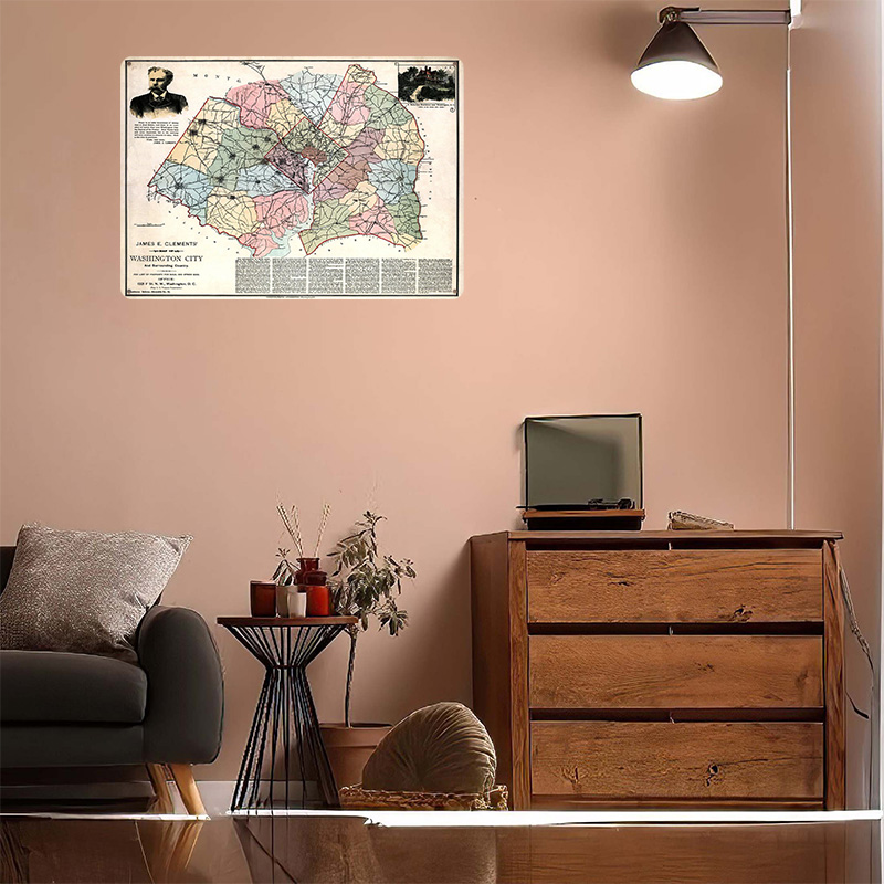 Map of Washington City Printed - Custom Map Poster avaliação e preço