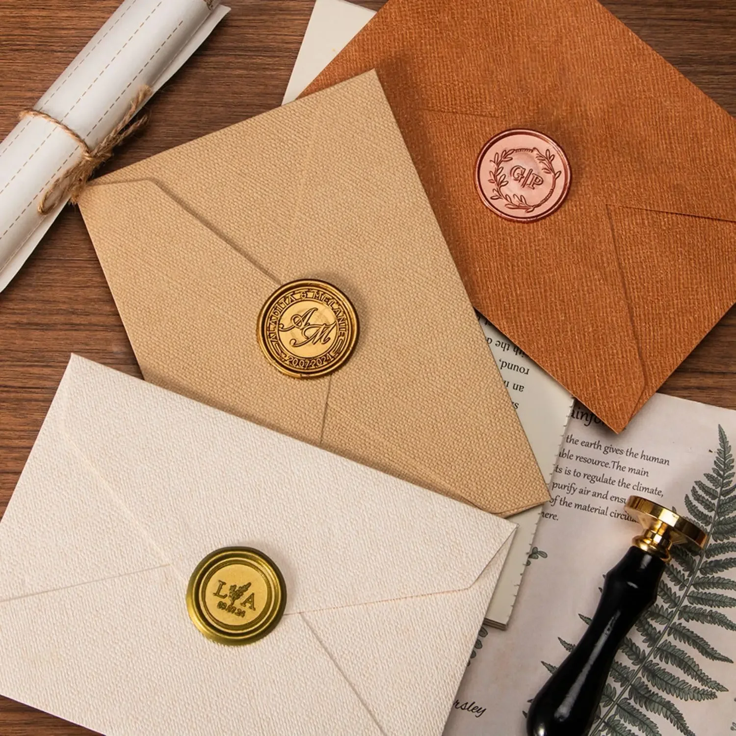 Custom Wax Seal Stamp Kit Doub - Wax Seal Letter Kit avaliação e preço