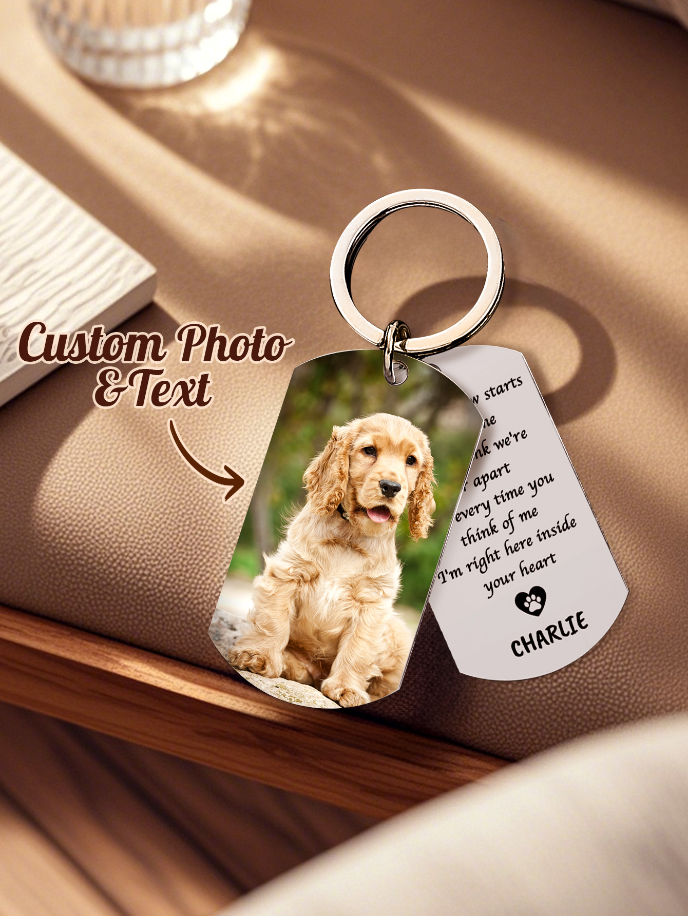 Personalized Pet Photo Keychai - Pet Portrait Custom avaliação e preço