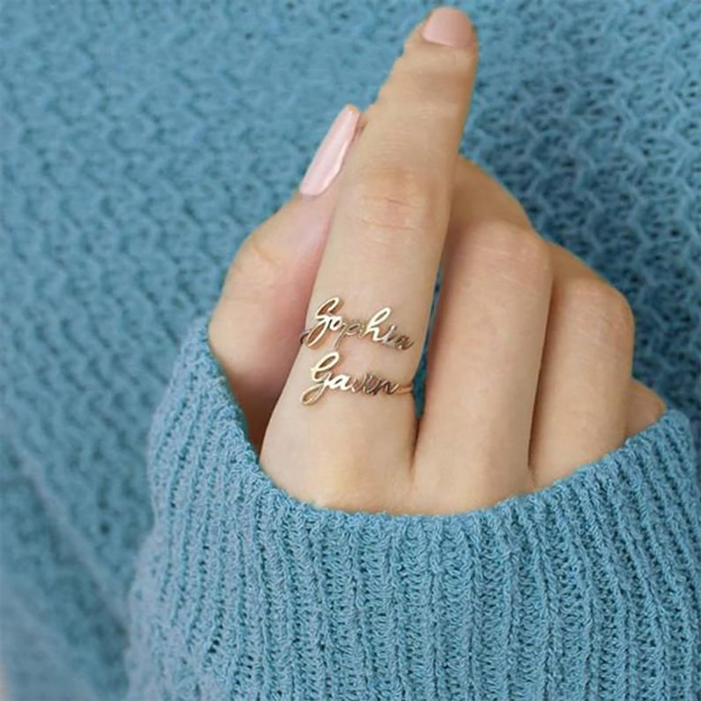 Personalized Custom  Name Ring - Initial Ring Custom avaliação e preço