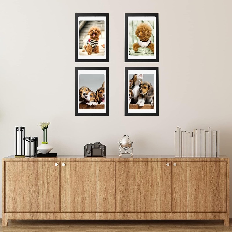 5-Piece Set A4 Black Wooden Ph - Engraved Wood Frame avaliação e preço