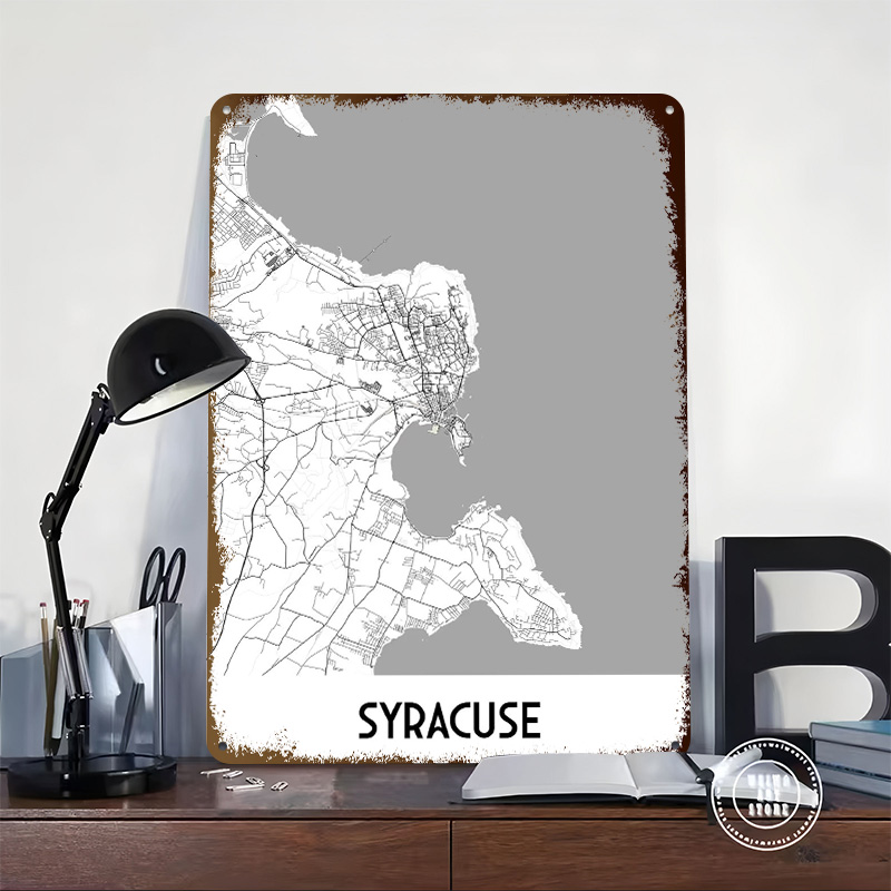 Syracuse City Map Metal Poster - Custom Map Poster avaliação e preço