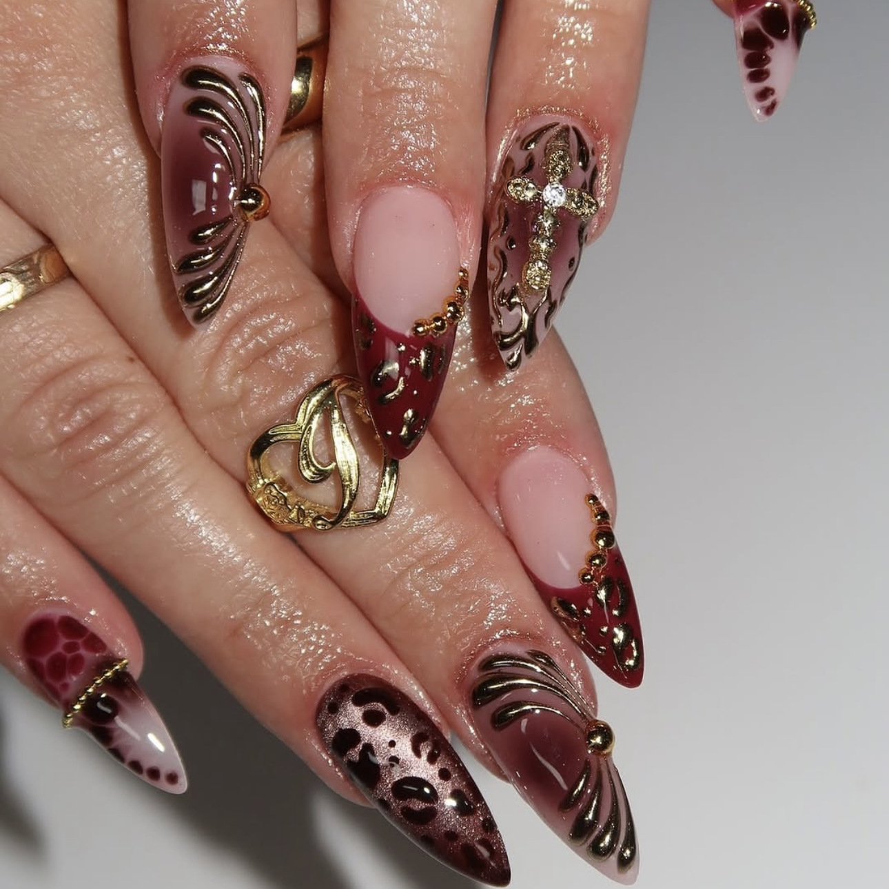 Medium fake nails for women gr - Pressed Flower Art avaliação e preço
