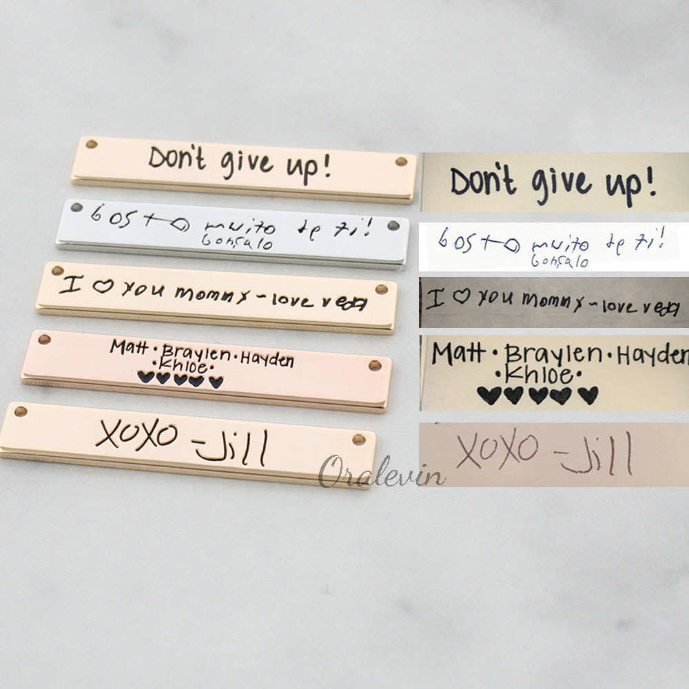 Personalized Custom Actual Han - Handwriting Necklace Bar avaliação e preço