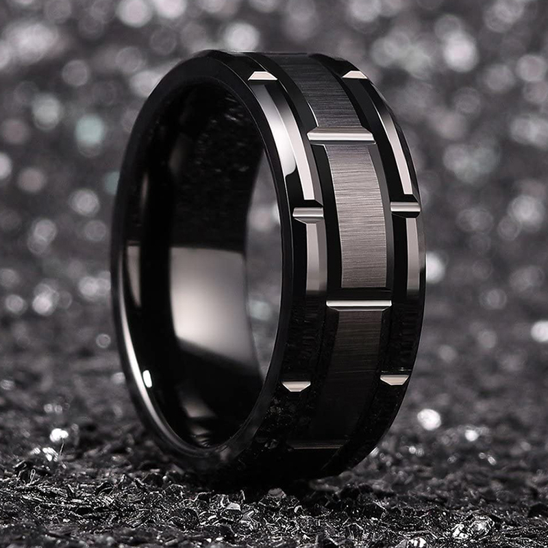 Fashion Men 8MM Stainless Stee - Initial Ring Custom avaliação e preço