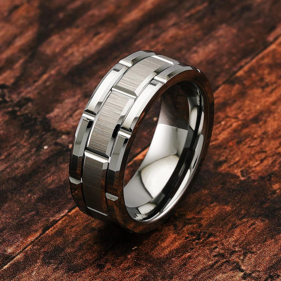 Fashion Men 8MM Stainless Stee - Initial Ring Custom avaliação e preço