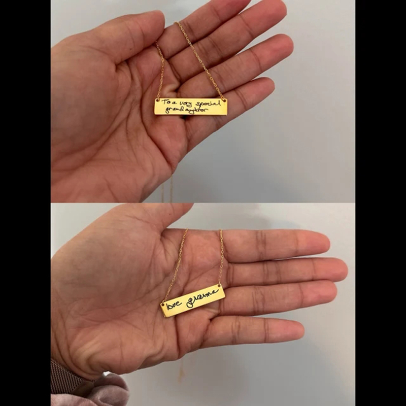 Custom Handwriting Name Bar Pe - Handwriting Necklace Bar avaliação e preço