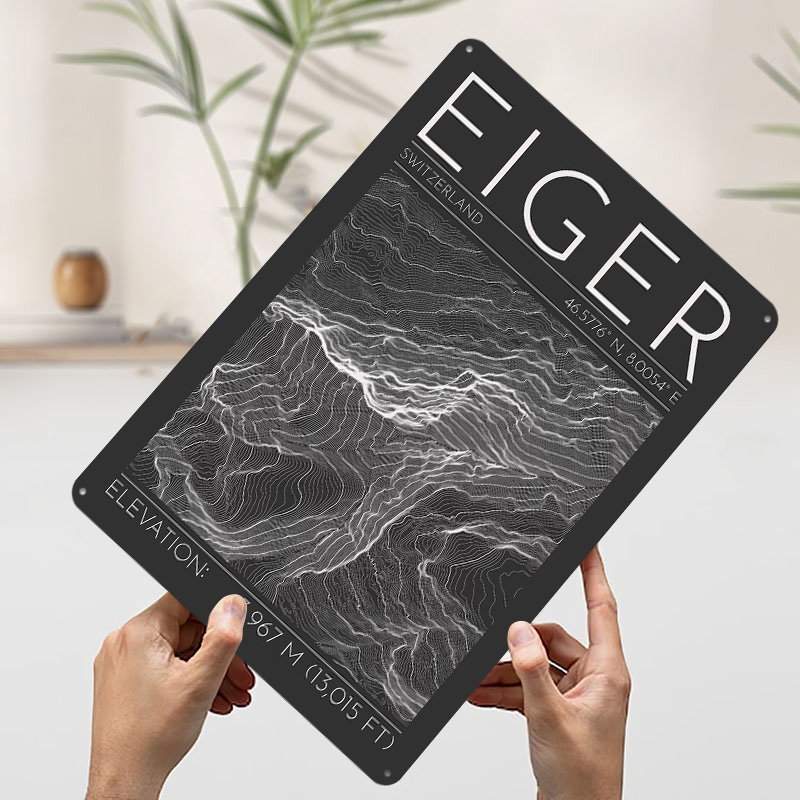 Eiger Mountain Topographic Con - Custom Map Poster avaliação e preço