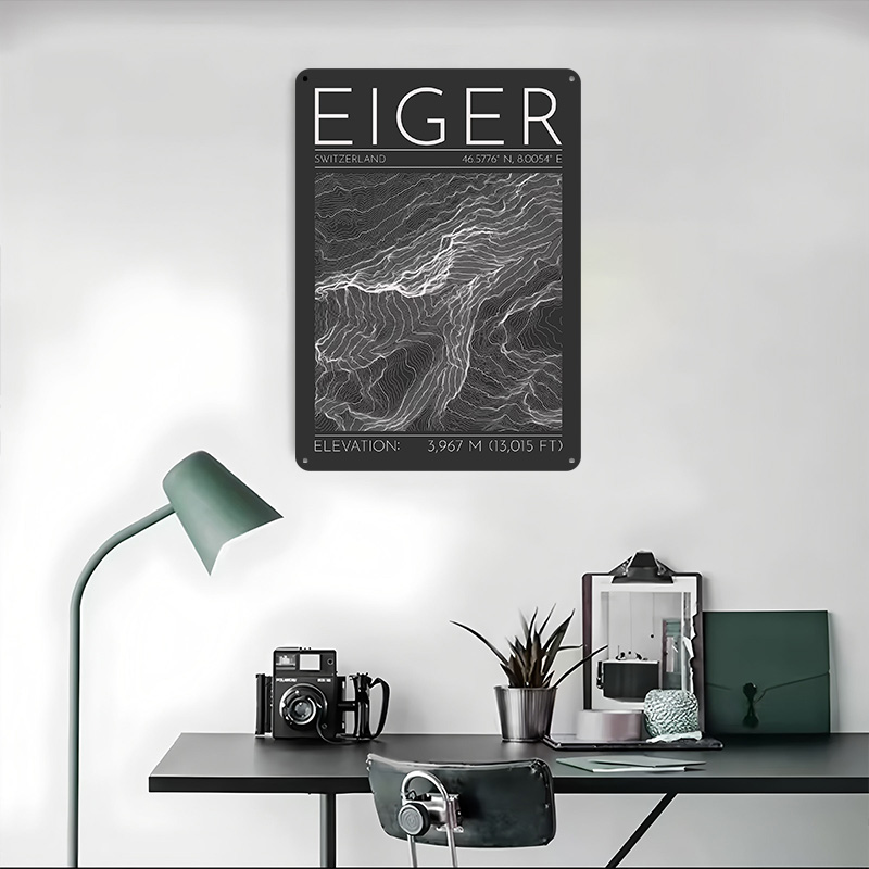 Eiger Mountain Topographic Con - Custom Map Poster avaliação e preço