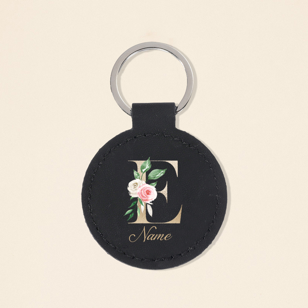 Personalized Initial with Name - Monogram Keychain Leather avaliação e preço