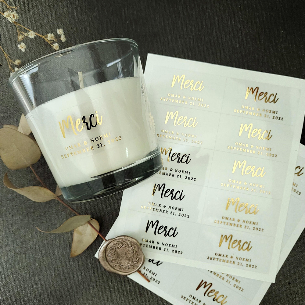 100pcs Custom Transparent Labe - Personalised Candle Label avaliação e preço