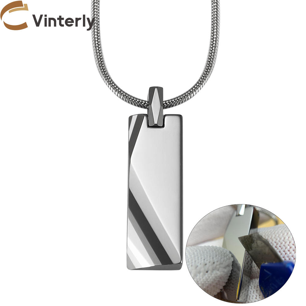 Tungsten Carbide Pendants Men  - Name Necklace Custom avaliação e preço