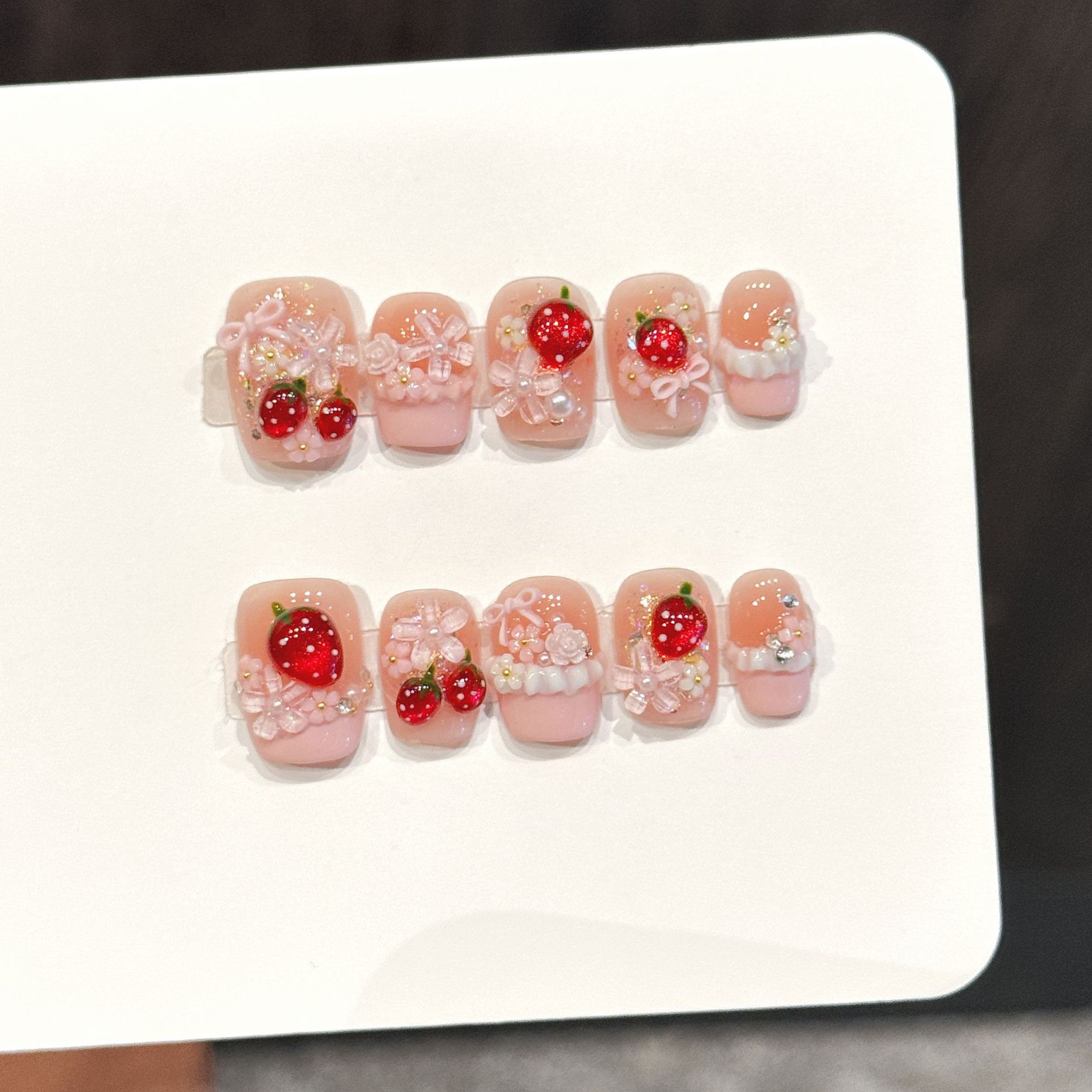 10pcs Cute Red Strawberry Pres - Pressed Flower Art avaliação e preço