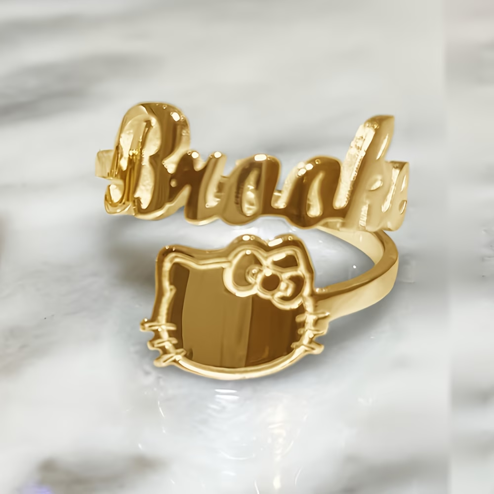 Custom Bow Hello Kitty Name Ad - Initial Ring Custom avaliação e preço