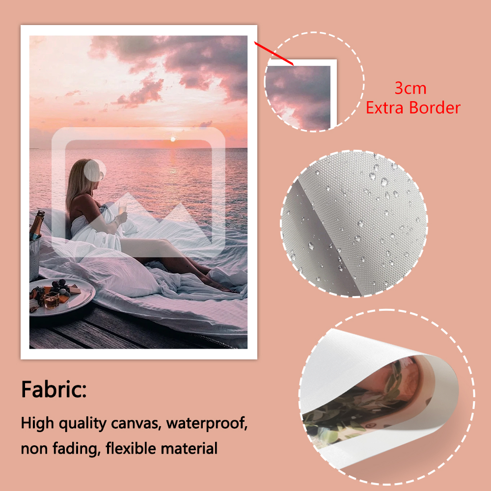 1 customized photo canvas, opt - Engraved Wood Frame avaliação e preço